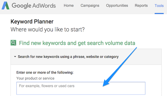 Google AdWords Keyword Planner Marketing Tool